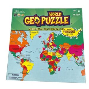 GeoPuzzle GeoToys Geography World Map Puzzle Country Shaped Pieces 68‎ Complete